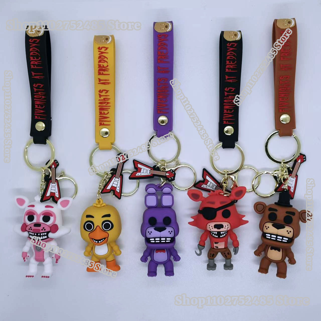 Carabiner Keychain - 5pcs Cartoon Anime FNAF Figure Keychains