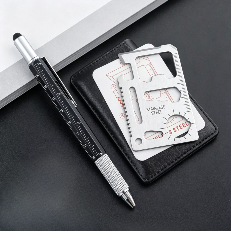 Edc Carry Card - Men Gifts 6-in-1 Multitool Pen 11-in-1