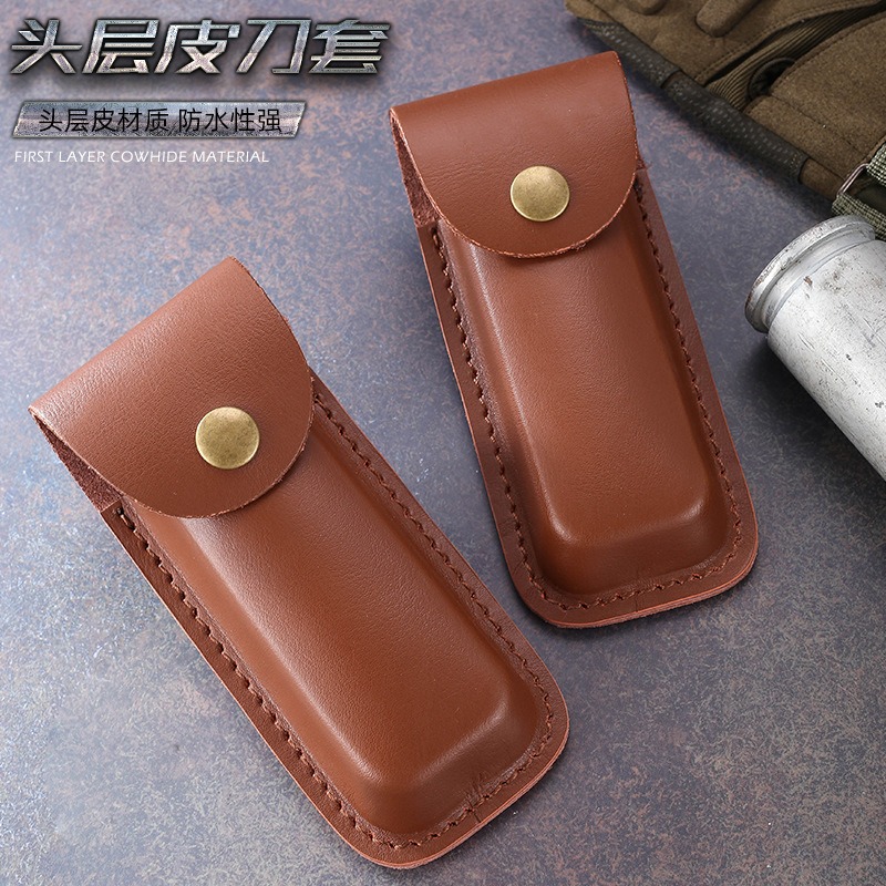 Edc Carry Belt Leather - Genuine Leather Knife Sheath for Folding