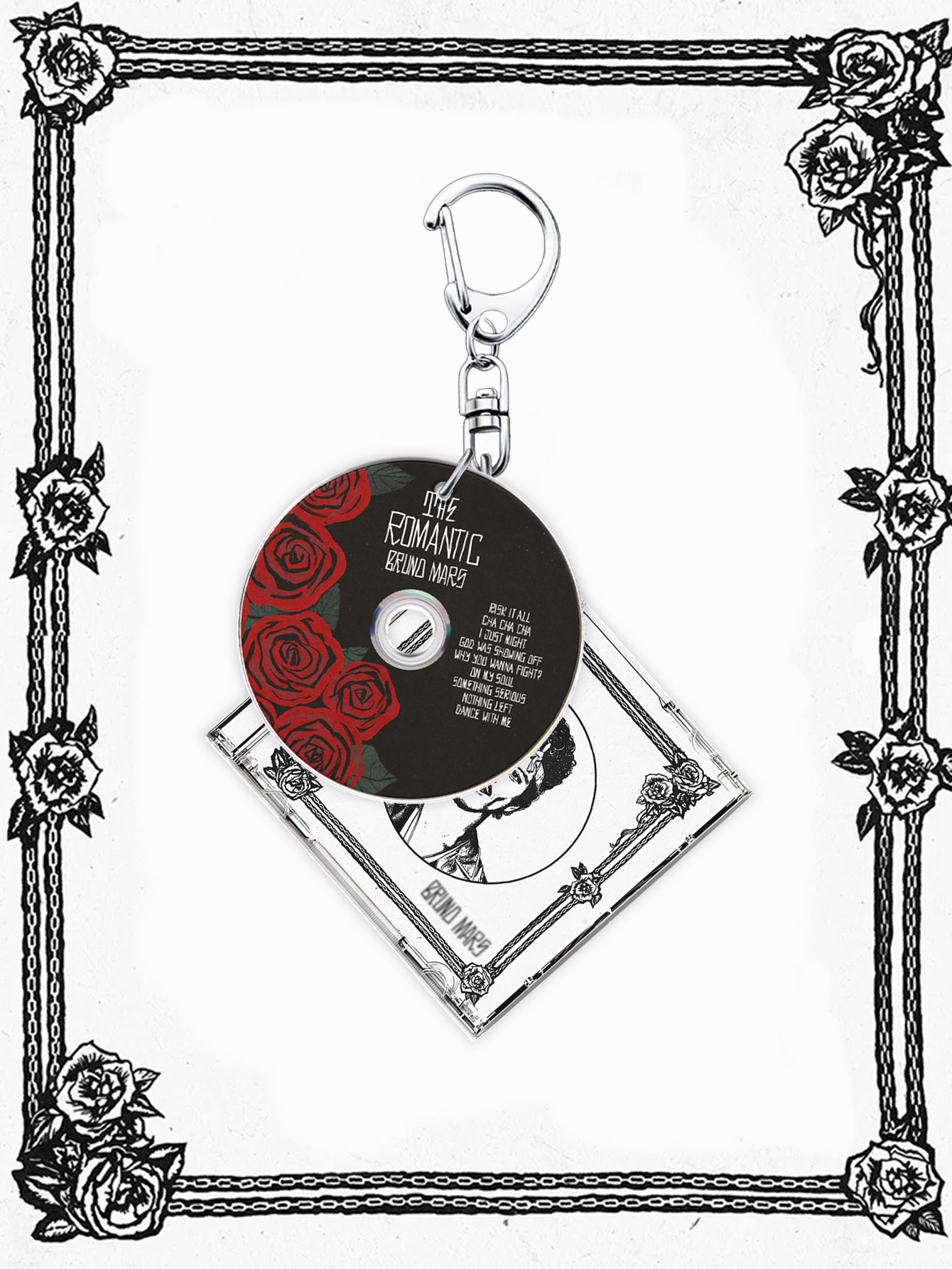 Carabiner Keychain - Bruno Keychain，The Romantic，Mars，Album Keychain，Music Keychain，Bag/Car Keychain，Durable