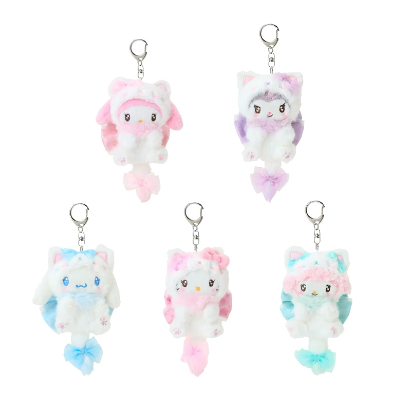 Carabiner Keychain - Hello Kitty Cream Cat Bowknot Costume