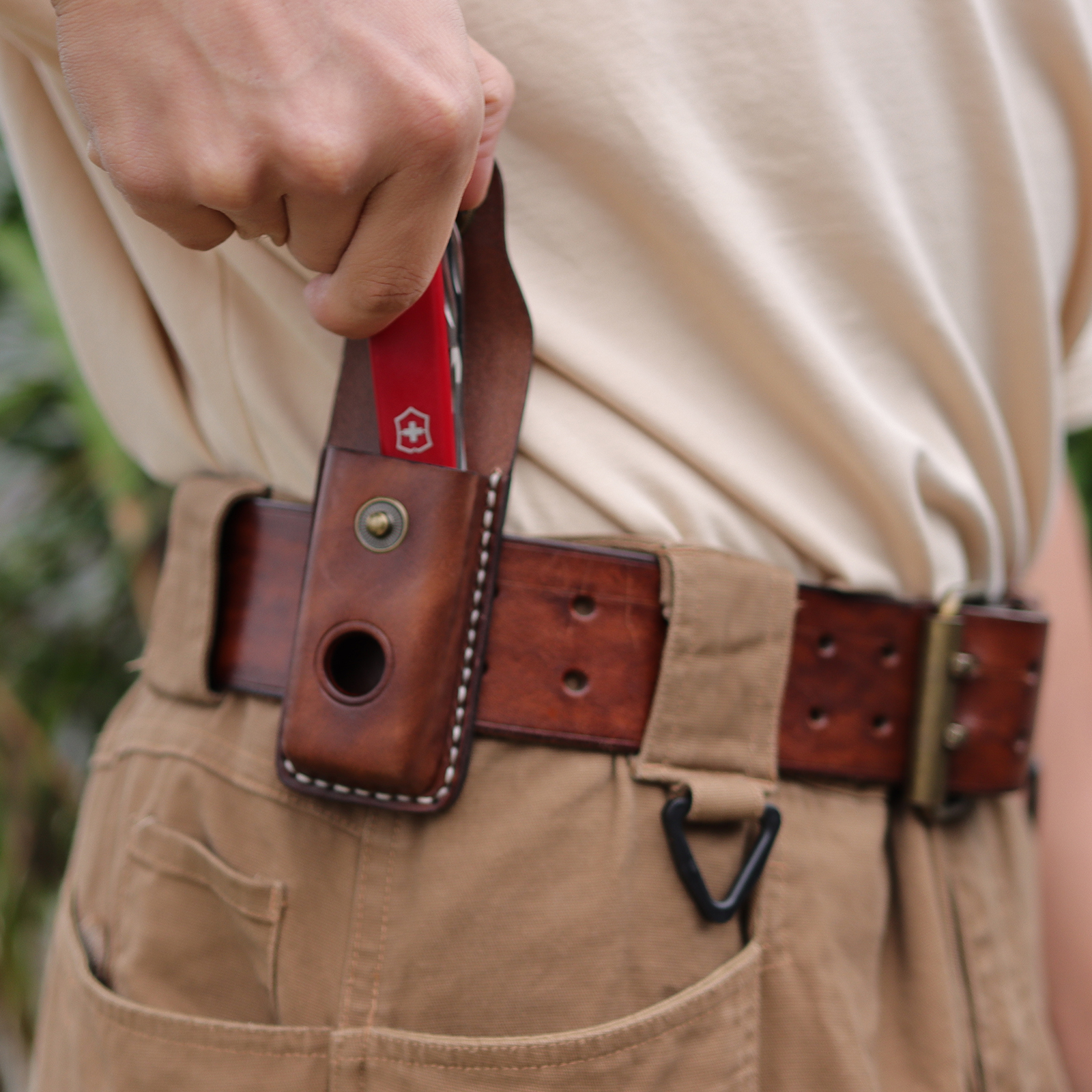 Edc Carry Belt Leather - Tourbon EDC Leather Pocket Knife Sheath,