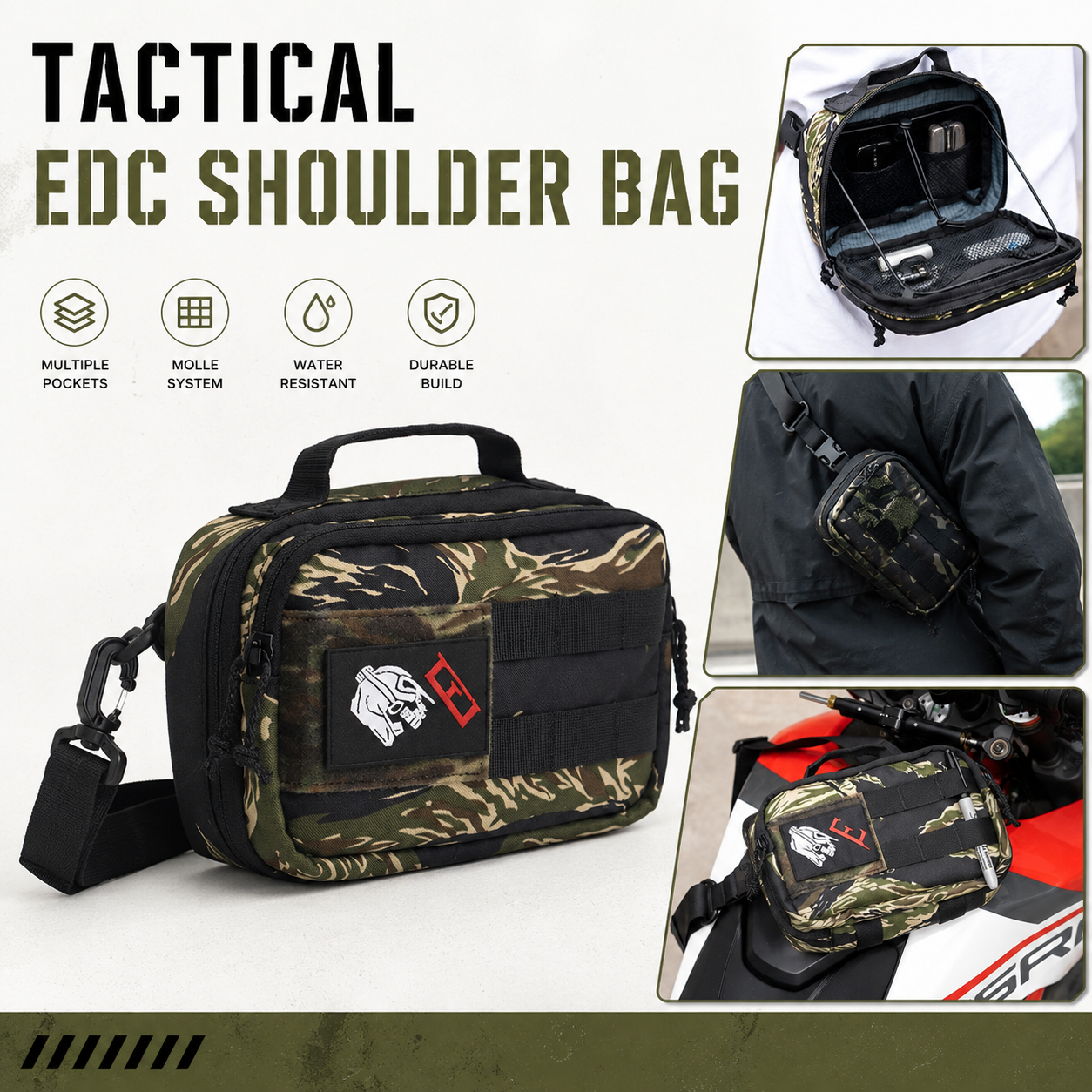 Edc Carry Bag For Men - Tactical EDC Shoulder Bag Men Multi-position