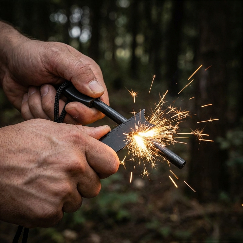 Multi-Function Wooden Handle M - Ferro Rod Striker 评论和价格