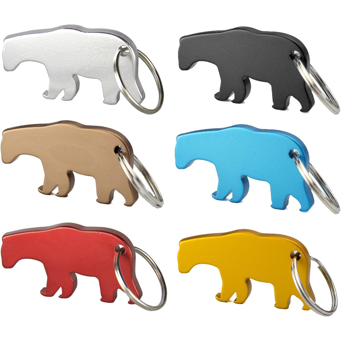 200Pcs/Lot Bear Aluminum Alloy - Bottle Opener Keyring 评论和价格
