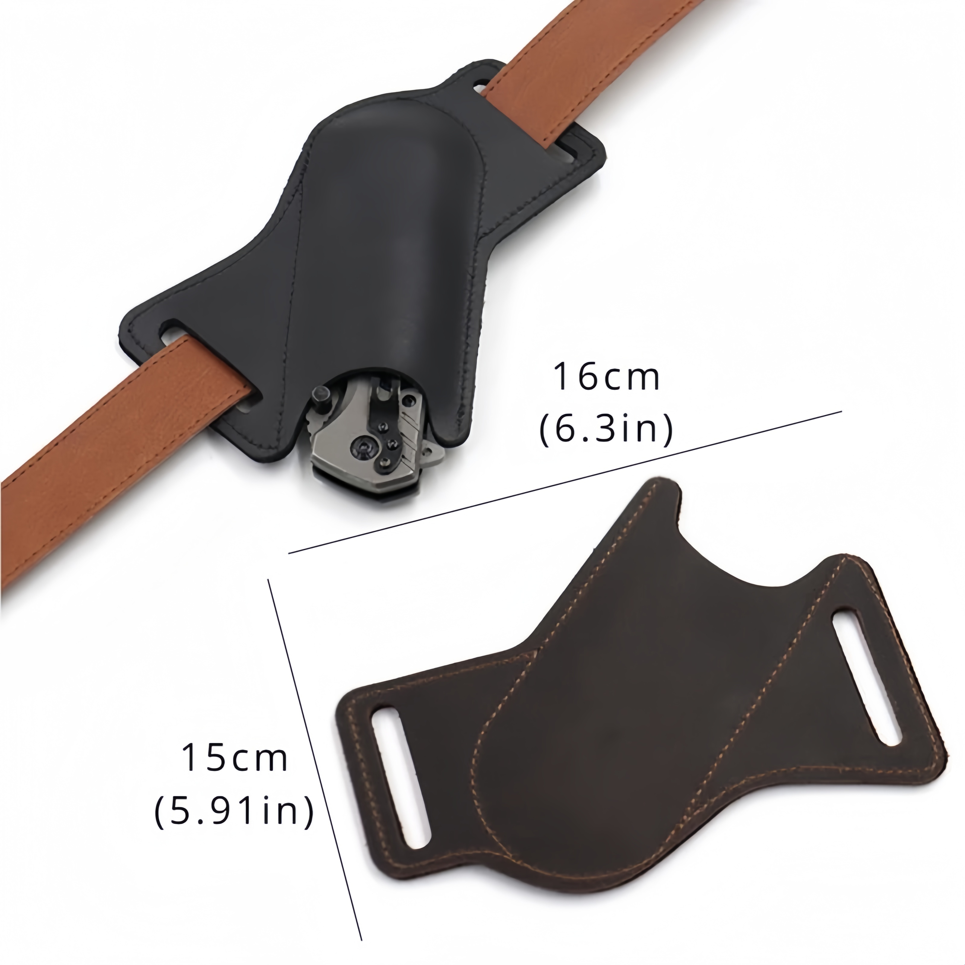 Leather Sheath for Folding Kni - Edc Carry Belt Leather 评论和价格