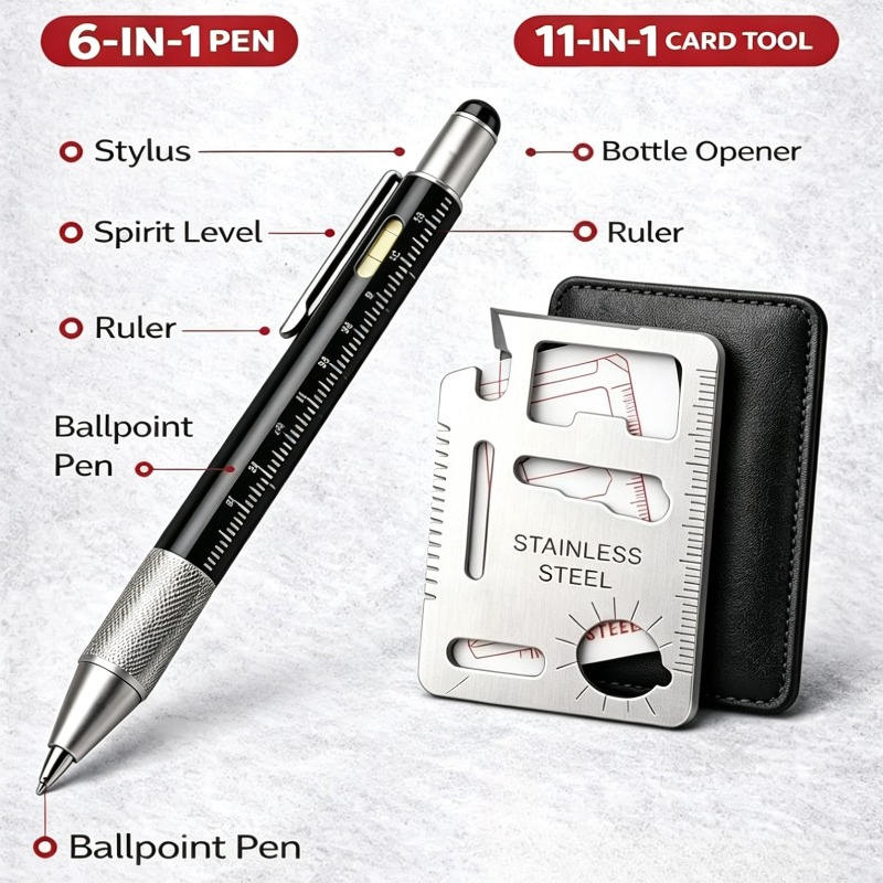 Men Gifts 6-in-1 Multitool Pen - Edc Carry Card 评论和价格