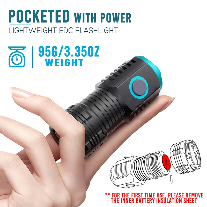 Type-C USB Rechargeable Pocket - Edc Carry Flashlight 评论和价格
