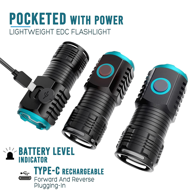Type-C USB Rechargeable Pocket - Edc Carry Flashlight 评论和价格