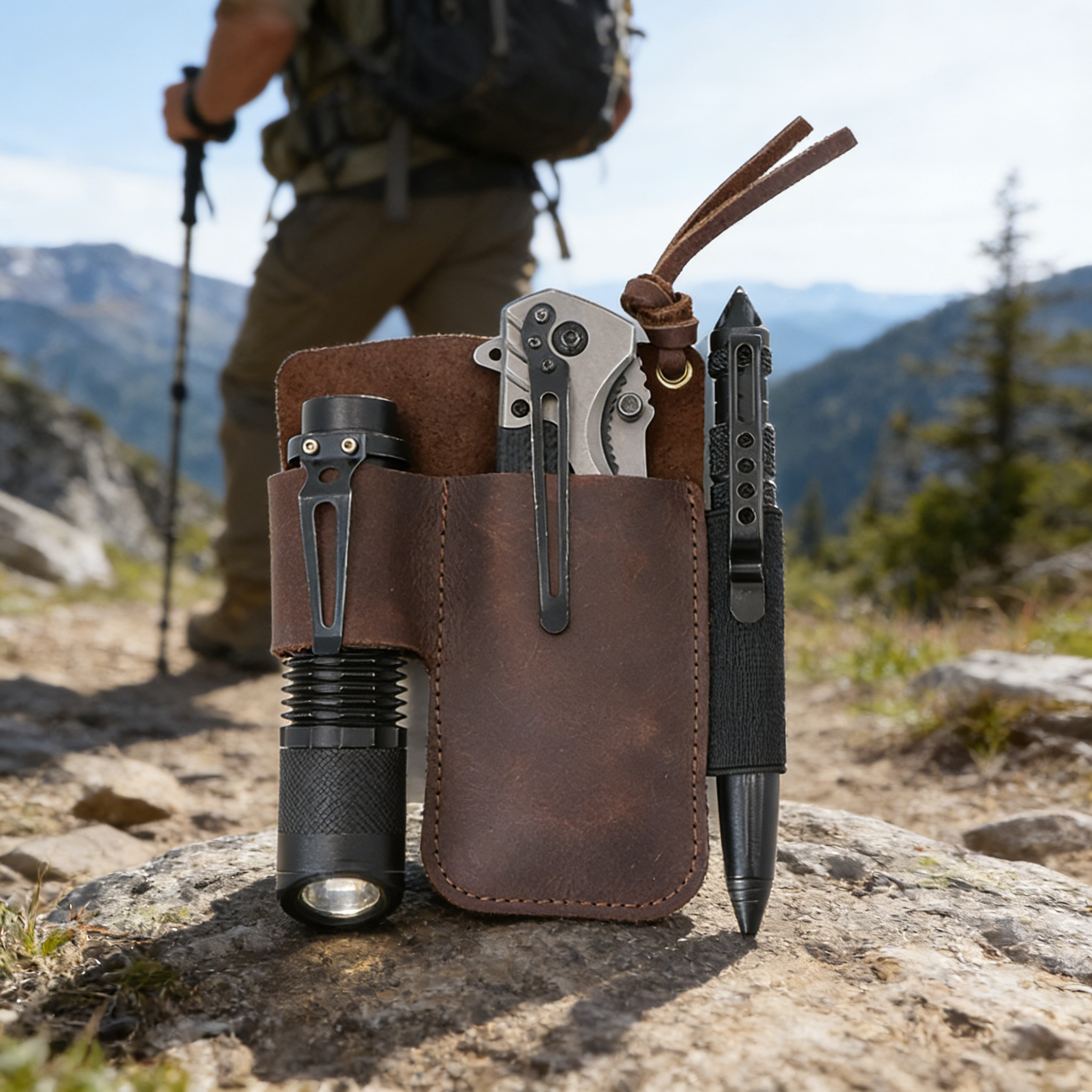 EDC Leather Flashlight Tool Ho - Edc Carry Bag 评论和价格