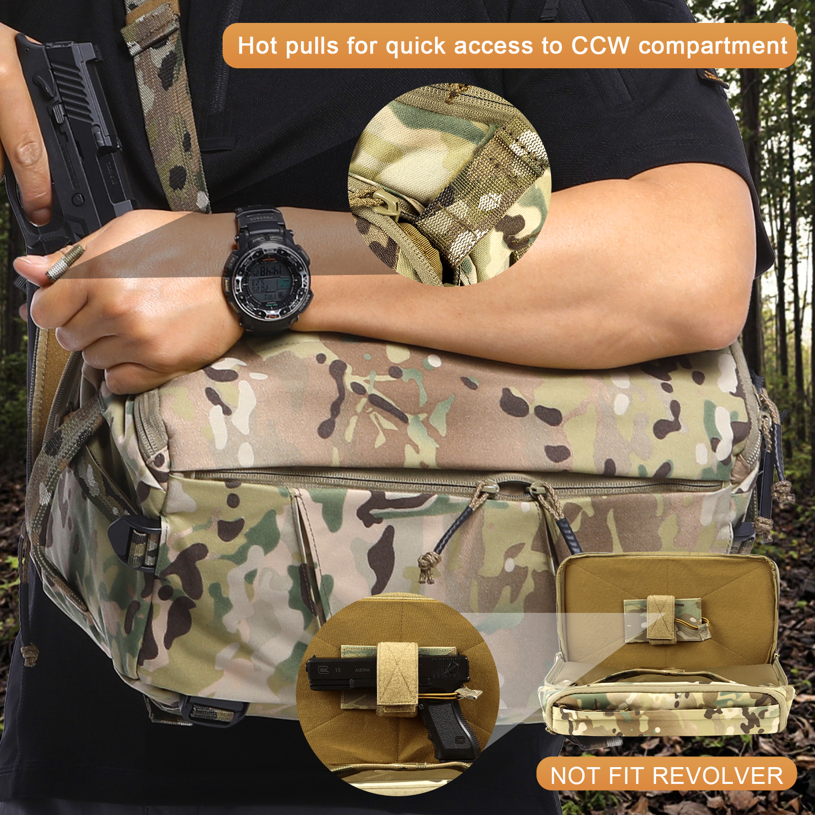 VOTAGOO 13L Tactical Sling Bag - Edc Carry Bag For Men 评论和价格