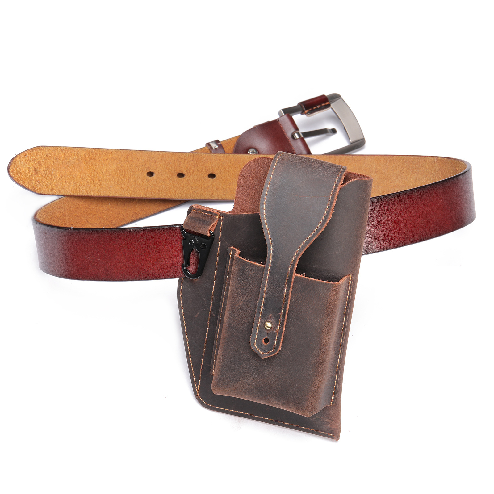 Crazy Horse Leather Phone Hols - Edc Carry Belt Leather 评论和价格