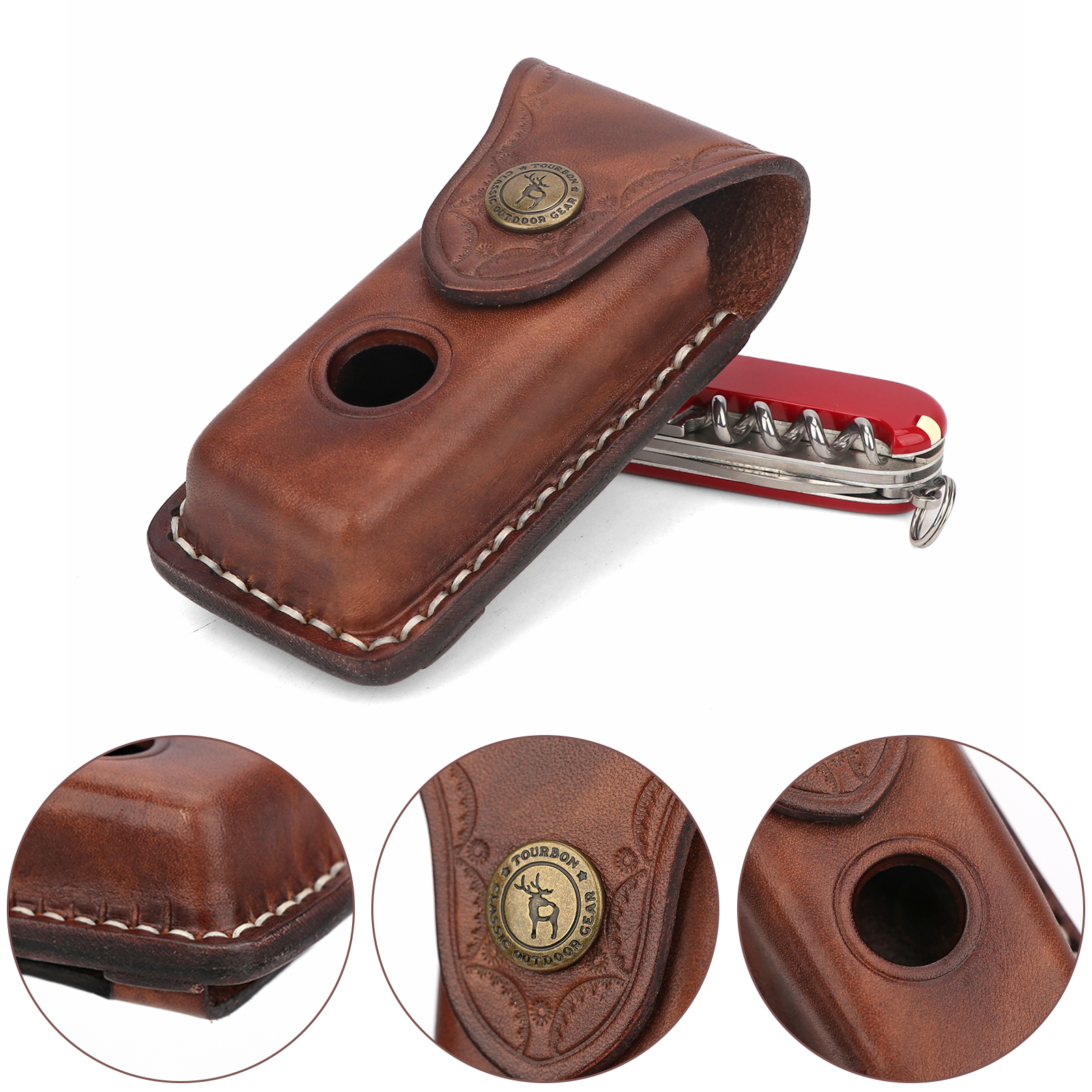Tourbon EDC Leather Pocket Kni - Edc Carry Belt Leather 评论和价格
