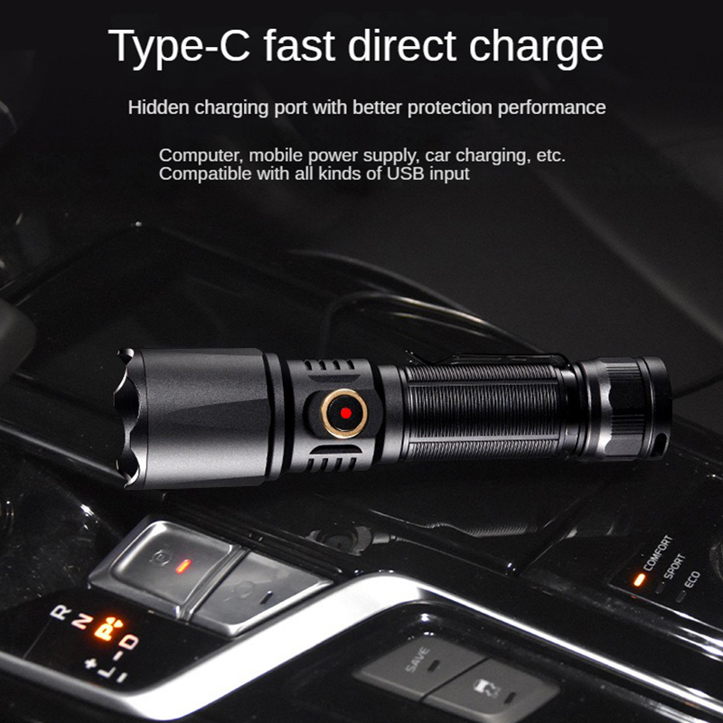 Type-C USB Rechargeable 21700  - Edc Carry Flashlight 评论和价格