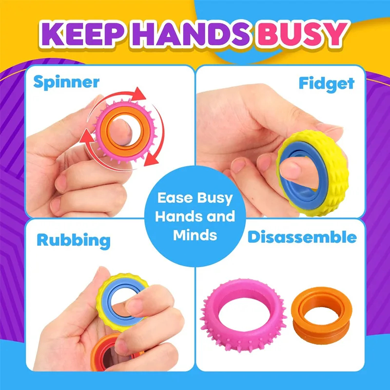 6PCS Sensory Toys Fidget Rings - Fidget Spinner Bearing 评论和价格
