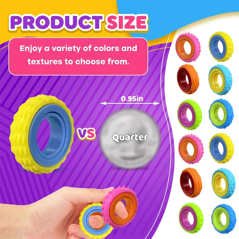 6PCS Sensory Toys Fidget Rings - Fidget Spinner Bearing 评论和价格