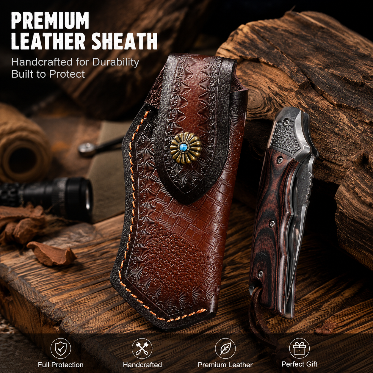 Handcrafted leather knife shea - Edc Carry Belt Leather 评论和价格
