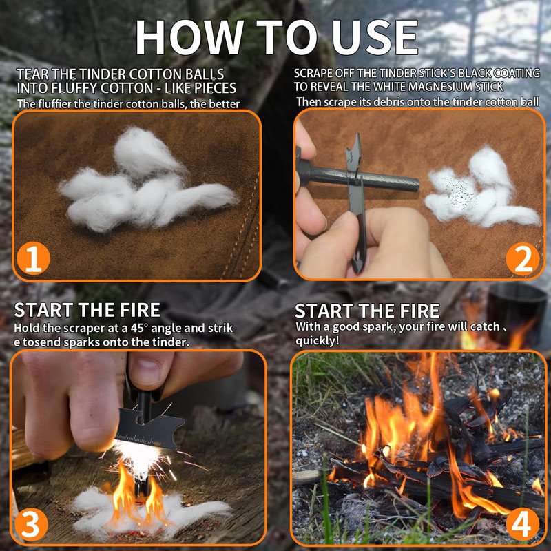 20Pcs Outdoor Mini Portable Fi - Ferro Rod Striker 评论和价格
