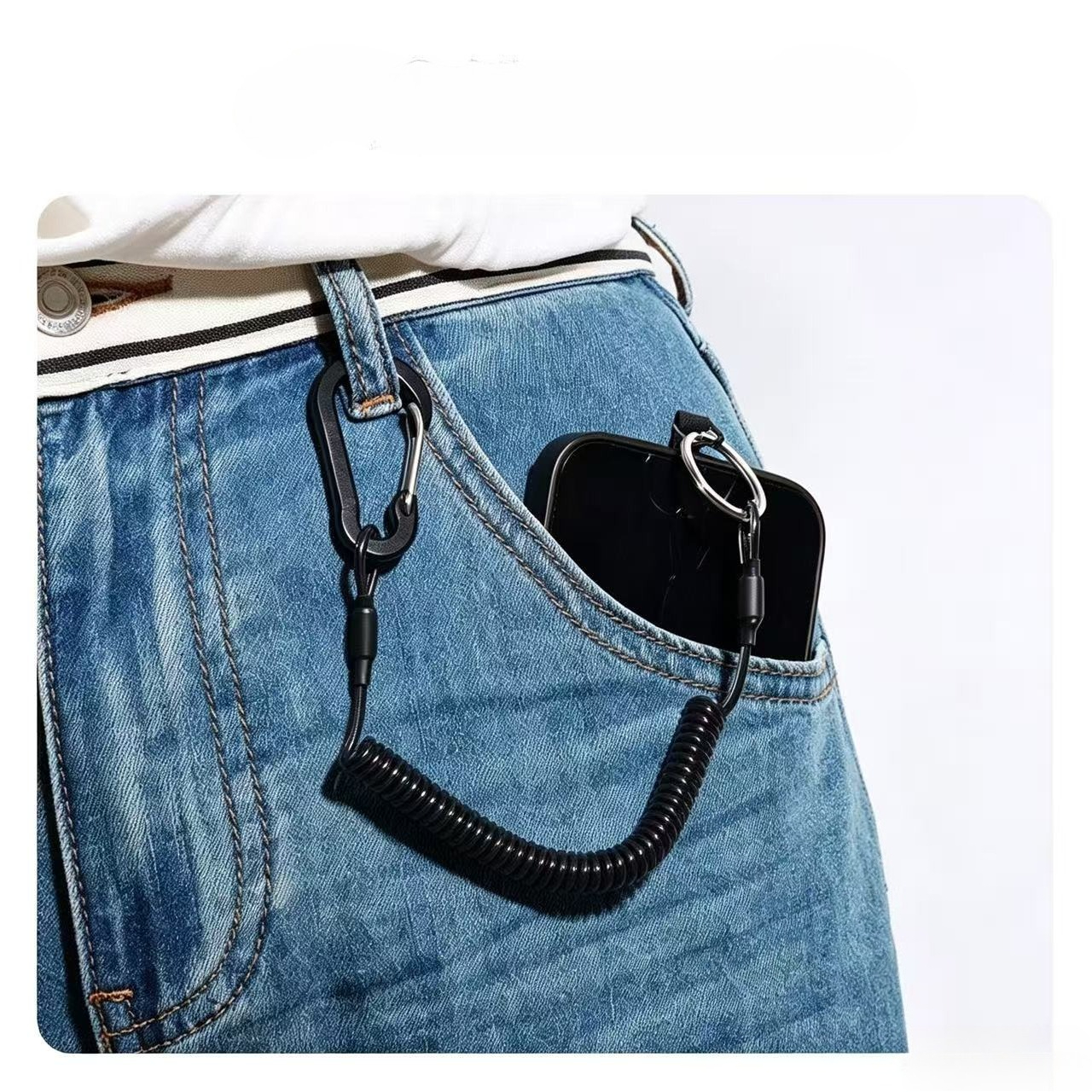 Anti Lost Flexible Phone Ropes - Carabiner Keychain 评论和价格