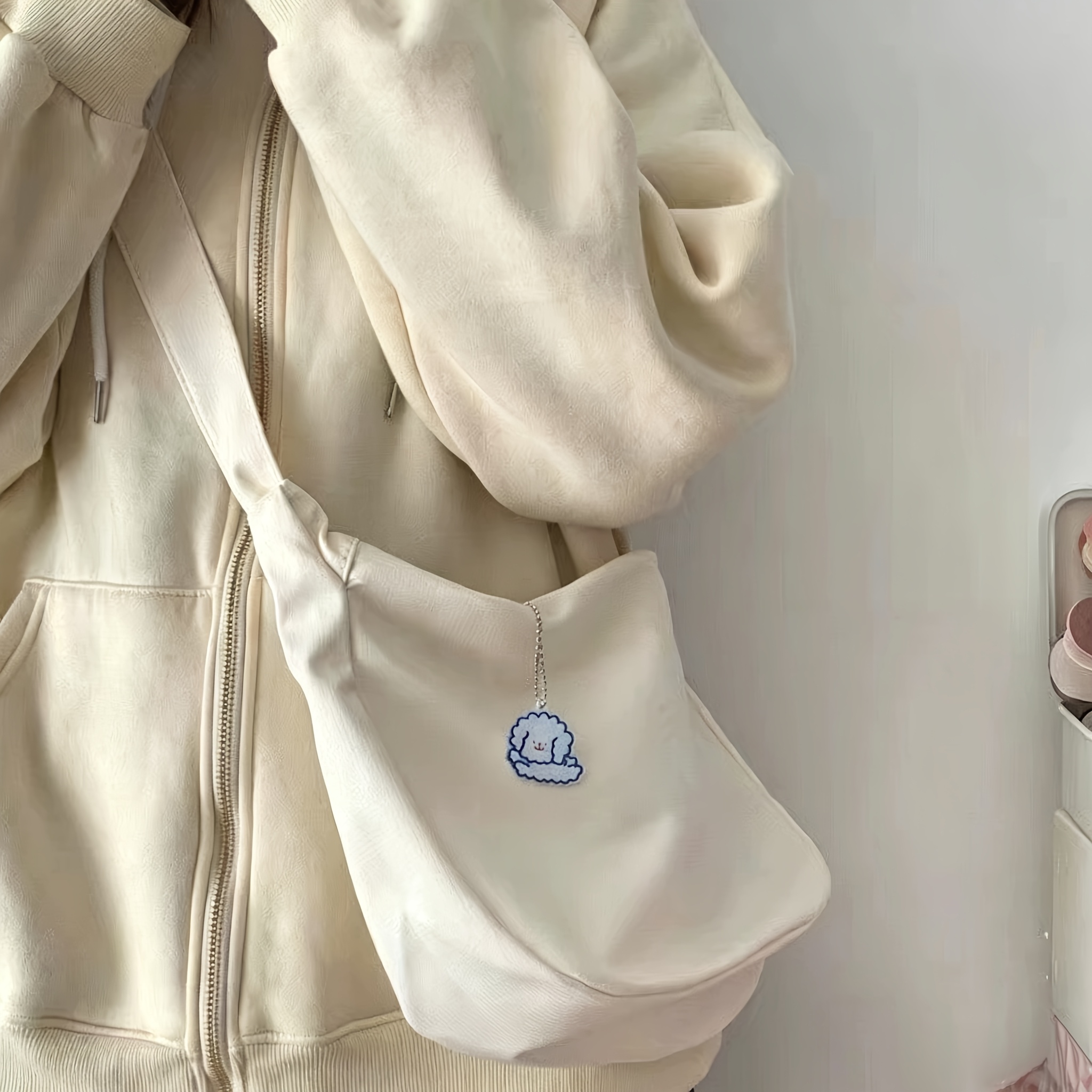 Waffle-Textured Crossbody Bag  - Edc Carry Bag 评论和价格