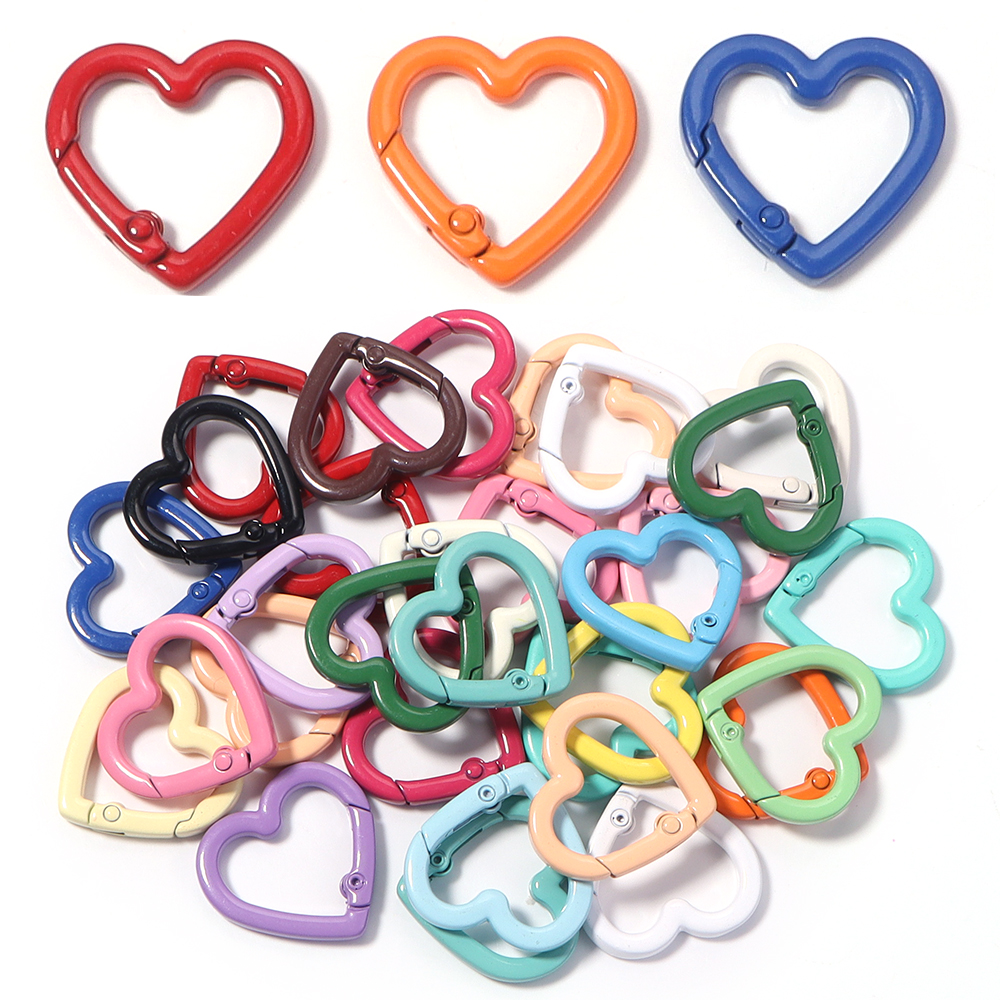 5pcs Alloy Heart Spring Clasps - Carabiner Keychain 评论和价格