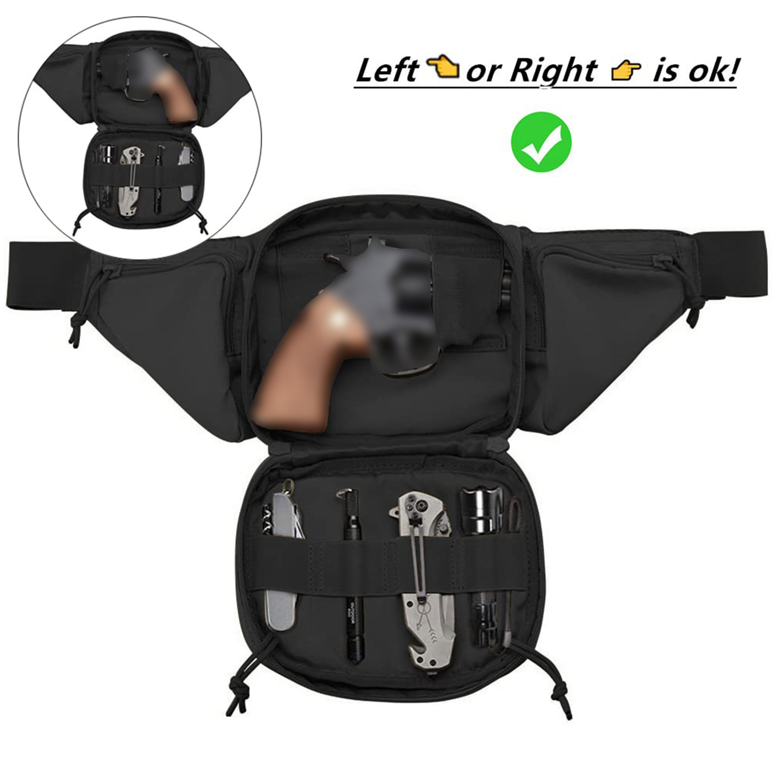 Tactical Fanny Pack Gun Holste - Edc Carry Bag For Men 评论和价格